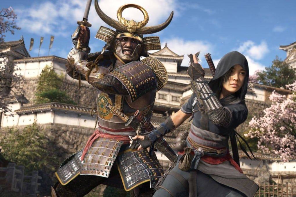 A promotional still from “Assassin’s Creed Shadows” showing the game’s two playable characters: Yasuke, based on a real historical figure popularly known as the first black samurai, and Naoe, a Japanese woman who uses ninjutsu. Photo: Ubisoft