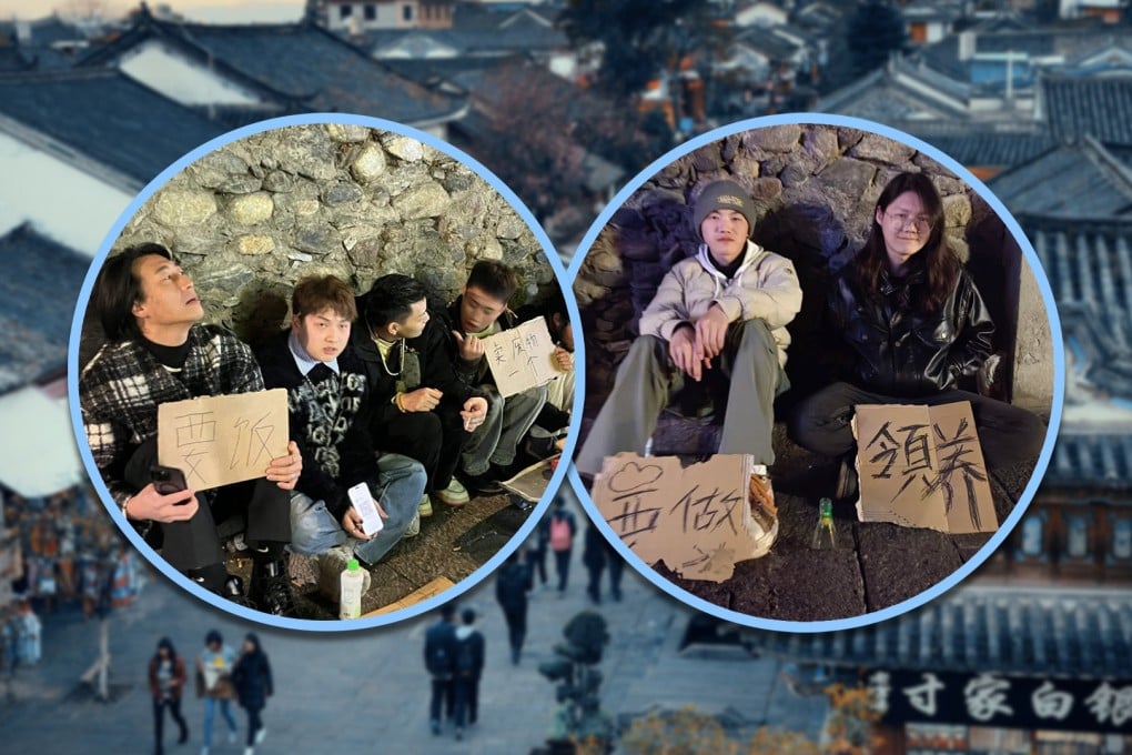Playful beggars have swarmed the renowned Chinese city of Dali, requesting alcohol and cigarettes, which has led local authorities to issue a civilised tourism mandate.
Photo: SCMP composite/Shutterstock/RedNote
