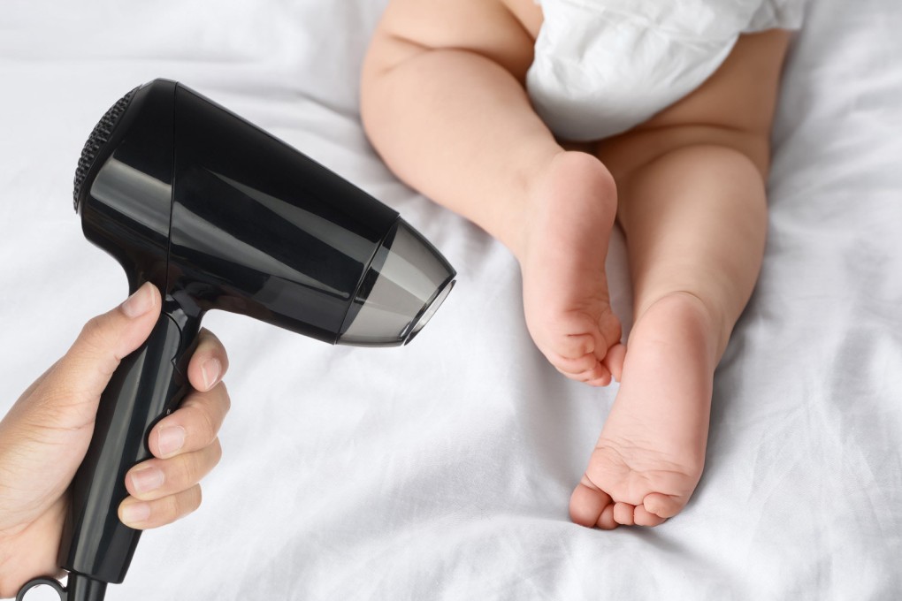 A Taiwanese mother fell asleep with a hairdryer next to her baby, causing severe burns and the amputation of three toes. Photo: SCMP composite/Shutterstock