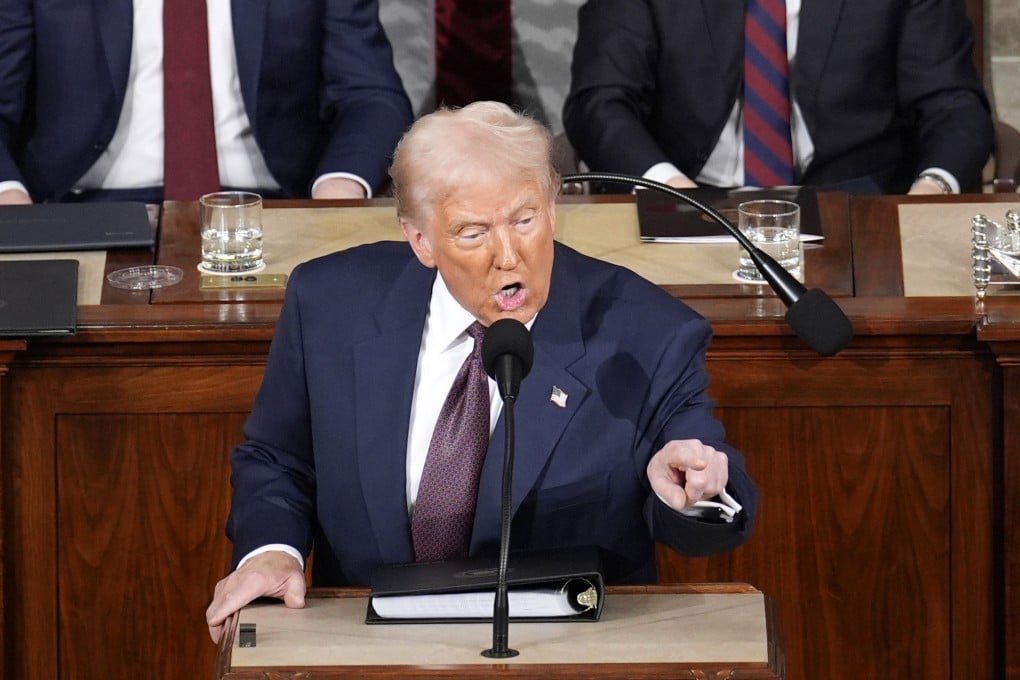 US President Donald Trump delivers his first speech to Congress after taking office for a second time, in Washington on March 4. The intellectual roots of the values Trump champions date back to John Locke. Photo: TNS
