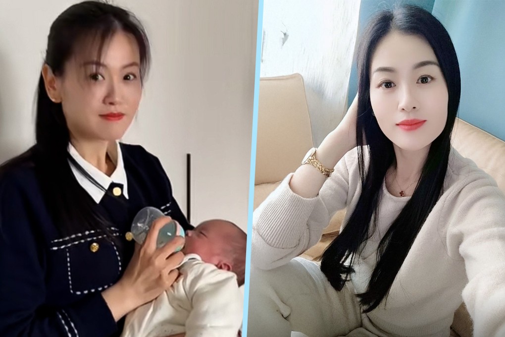 A 39-year-old grandmother has shocked mainland social media with her youthful looks in a viral video of her feeding her infant grandson. Photo: SCMP composite/Douyin