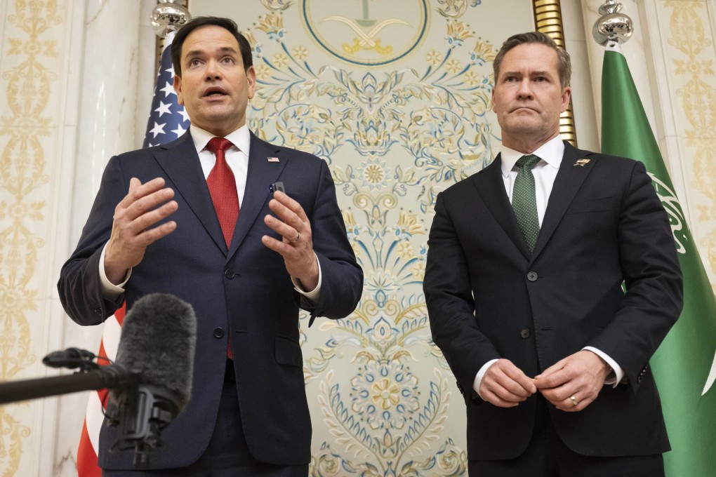 US Secretary of State Marco Rubio was joined by US National Security Adviser Mike Waltz in Jeddah. Photo: AP