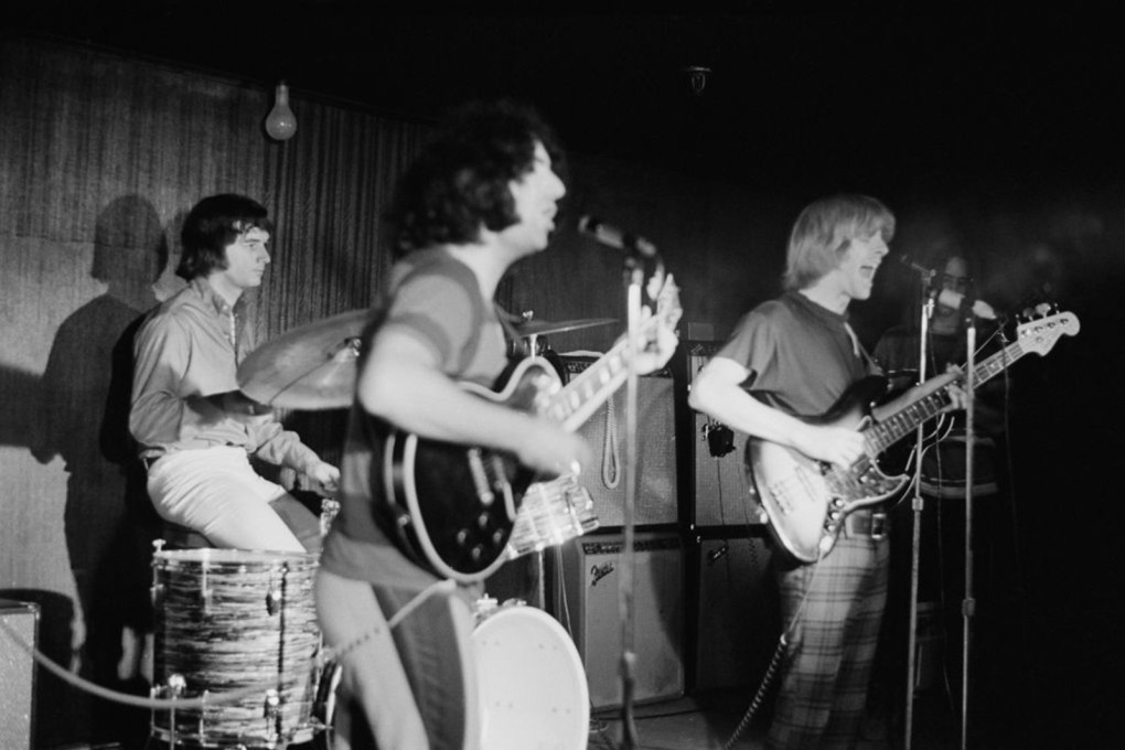 Drummer Bill Kreutzmann and  guitarist vocalists Jerry Garcia and Phil Lesh (right) of the Grateful Dead in concert, circa 1970. Photo: TNS