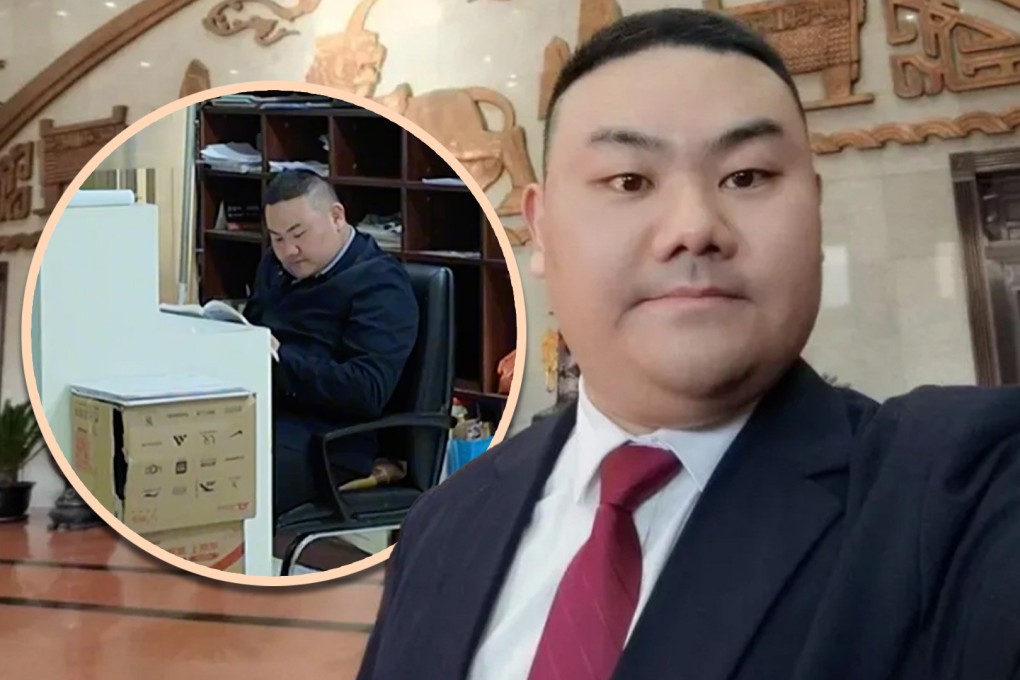 A hard-working ex-security guard in China has realised his dream of becoming lawyer after years of study at a top university. Photo: SCMP composite/Douyin/QQ.com