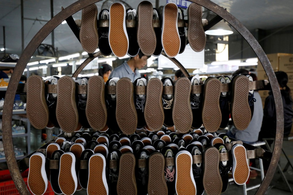 Shoes for export at a shoe factory in Hanoi, Vietnam. Photo: Reuters