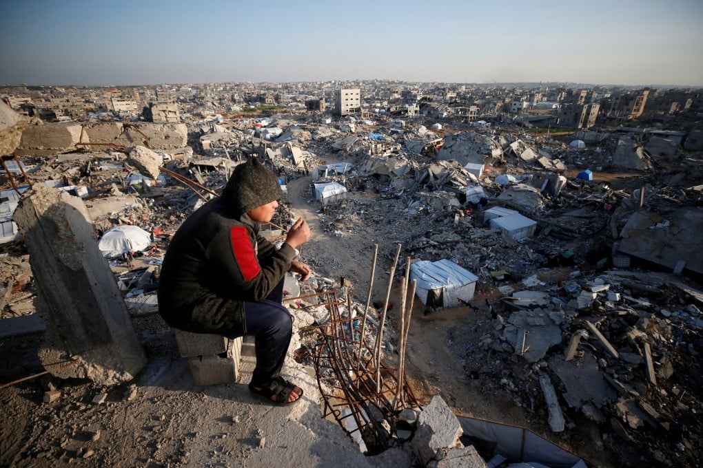 The rubble of destroyed buildings at Jabalia refugee camp, northern Gaza Strip. Photo: Reuters