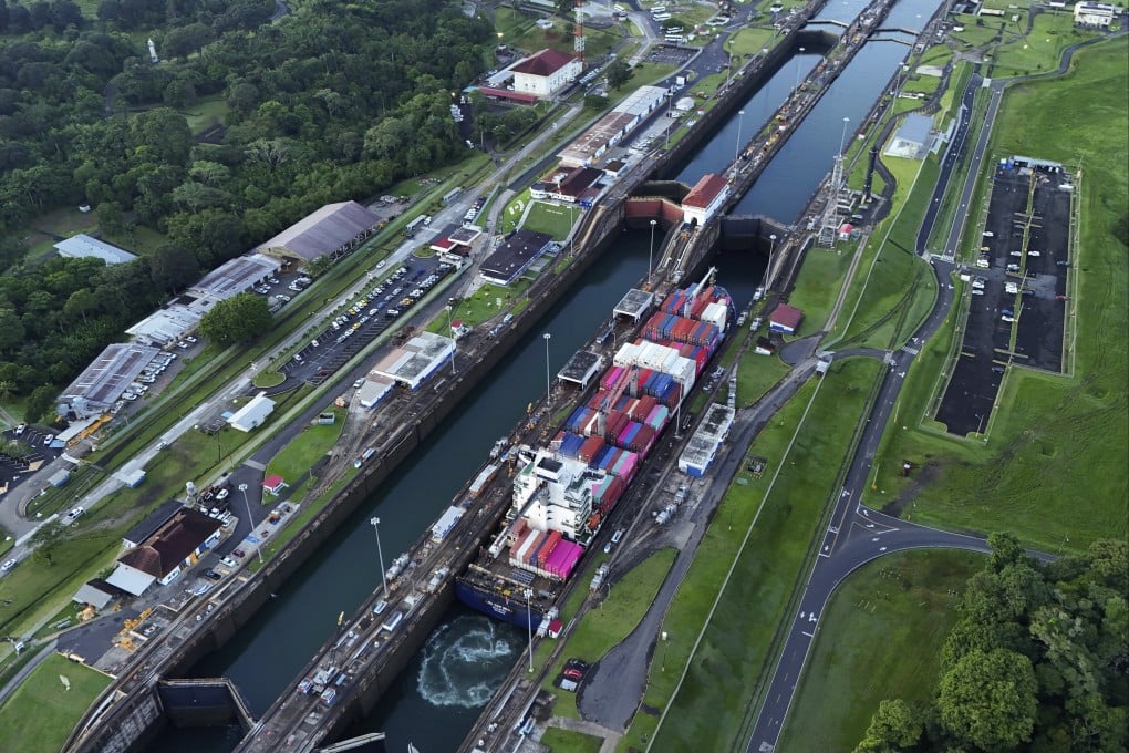 A cargo ship traverses the Agua Clara Locks of the Panama Canal in Colon, Panama, on September 2, 2024. Photo: AP
