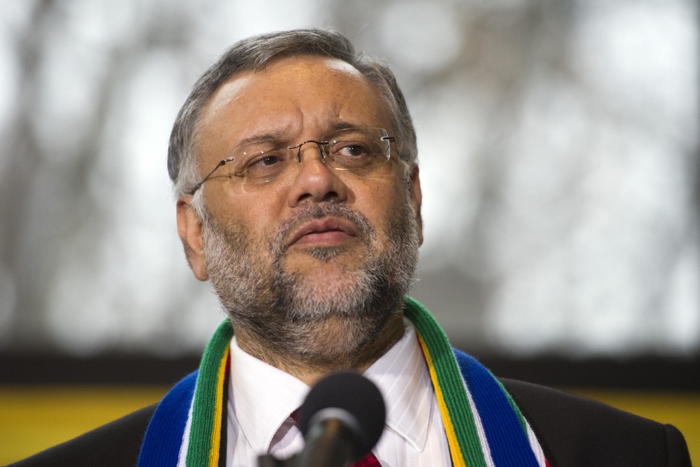 South Africa’s Ambassador to the US Ebrahim Rasool speaks at the his country’s embassy in Washington in December 2013. Photo: AP