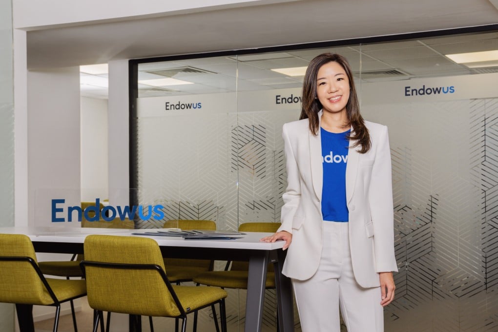 Head of Endowus HK Steffanie Yuen talks about her company’s commission-free investment platform that uses AI and wealthtech. Photo: Jocelyn Tam