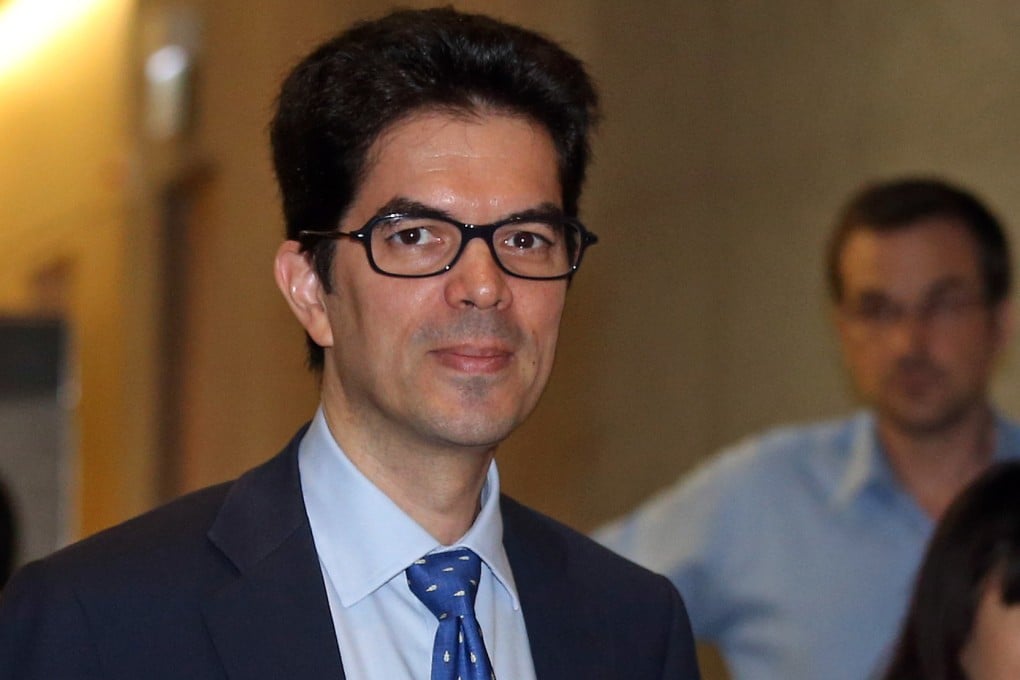 David Webb attends an Administrative Appeals Board hearing at Central Government Offices in Tamar on July 3, 2015. Photo: K.Y. Cheng