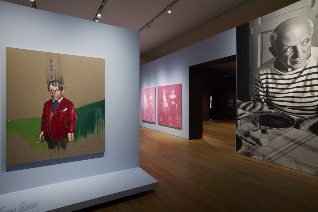Chinese artist Zeng Fanzhi’s 2011 portrait of Pablo Picasso and Robert Doisneau’s 1952 photograph of the Spanish-French artist at the entrance to an exhibition of work by him alongside modern and contemporary Asian art at Hong Kong’s M+ museum. Photo: Lok Cheng