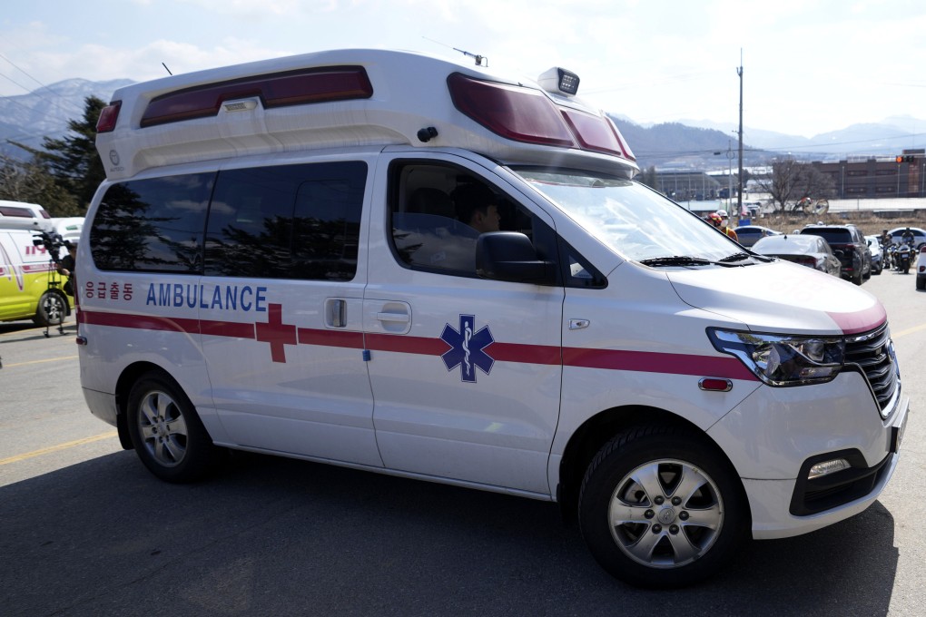An ambulance seen in Pocheon, South Korea. Photo: AP