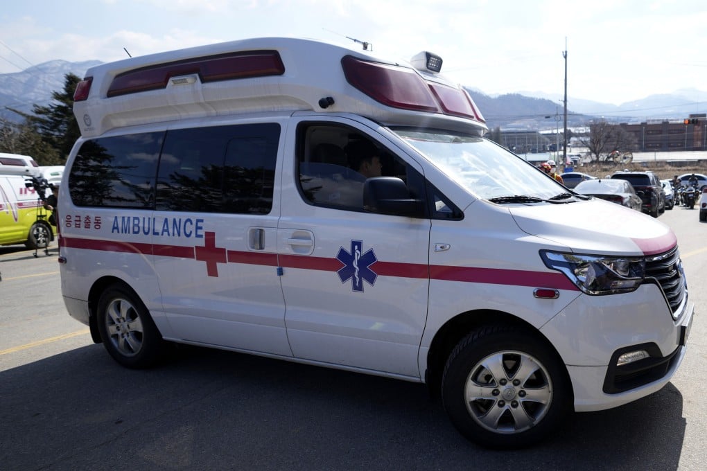 An ambulance seen in Pocheon, South Korea. Photo: AP