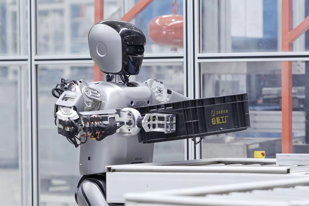An UBTech Walker S Lite robot seen in a factory in Ningbo, China. Photo: Zhejiang Daily Press Group/VCG