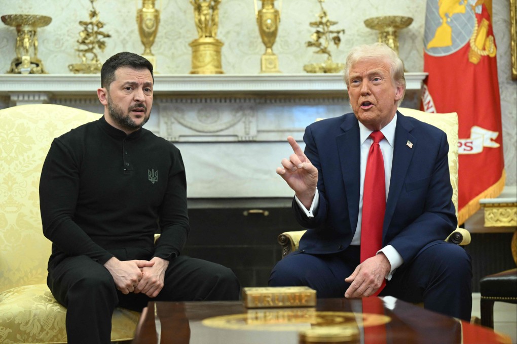 US President Donald Trump and Ukraine’s President Volodymyr Zelensky meet in the Oval Office of the White House in Washington on February 28. Photo: AFP