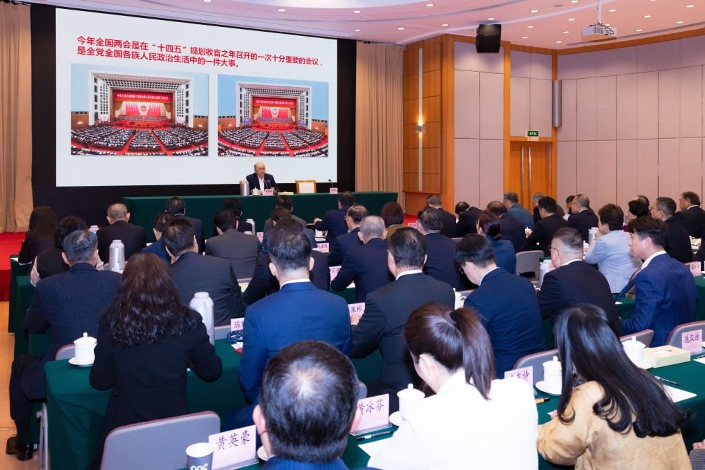 Beijing’s top representative in Hong Kong met with business leaders and politicians on Monday. Photo: Handout