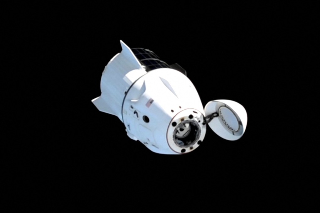 The SpaceX Crew Dragon after undocking from the ISS to begin a journey to return to Earth. Photo: Nasa via Reuters