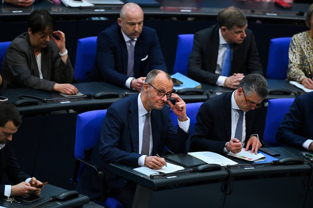 Germany’s chancellor-in-waiting and leader of the Christian Democratic Union party Friedrich Merz attends a session of the outgoing lower house of parliament for a vote on March 18, 2025. Photo: Reuters