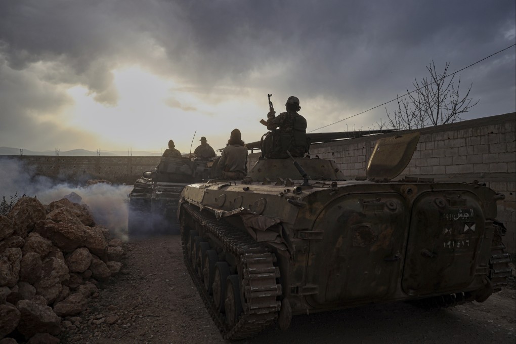 Syrian troops in the village of Hawsh al-Sayyid Ali, Syria, near the Lebanon border. Photo: AP