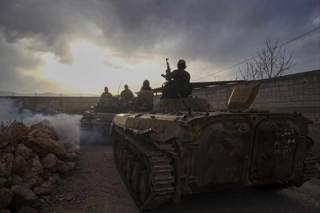 Syrian troops in the village of Hawsh al-Sayyid Ali, Syria, near the Lebanon border. Photo: AP