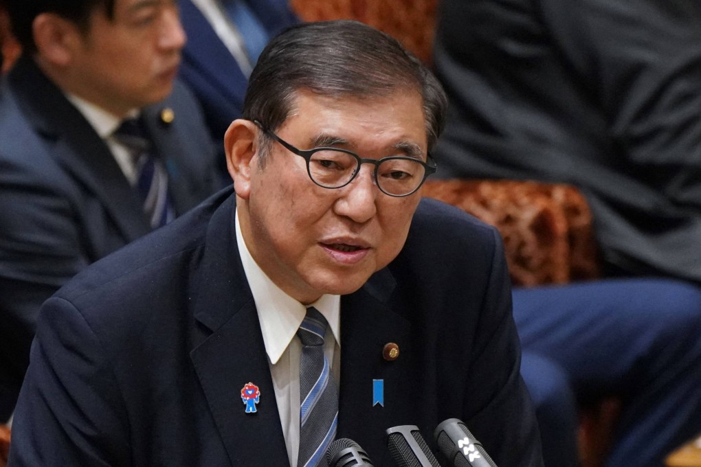 Japan’s Prime Minister Shigeru Ishiba answers questions at a session of the House of Councillors Budget Committee at the Diet in Tokyo on March 14. Photo: AFP