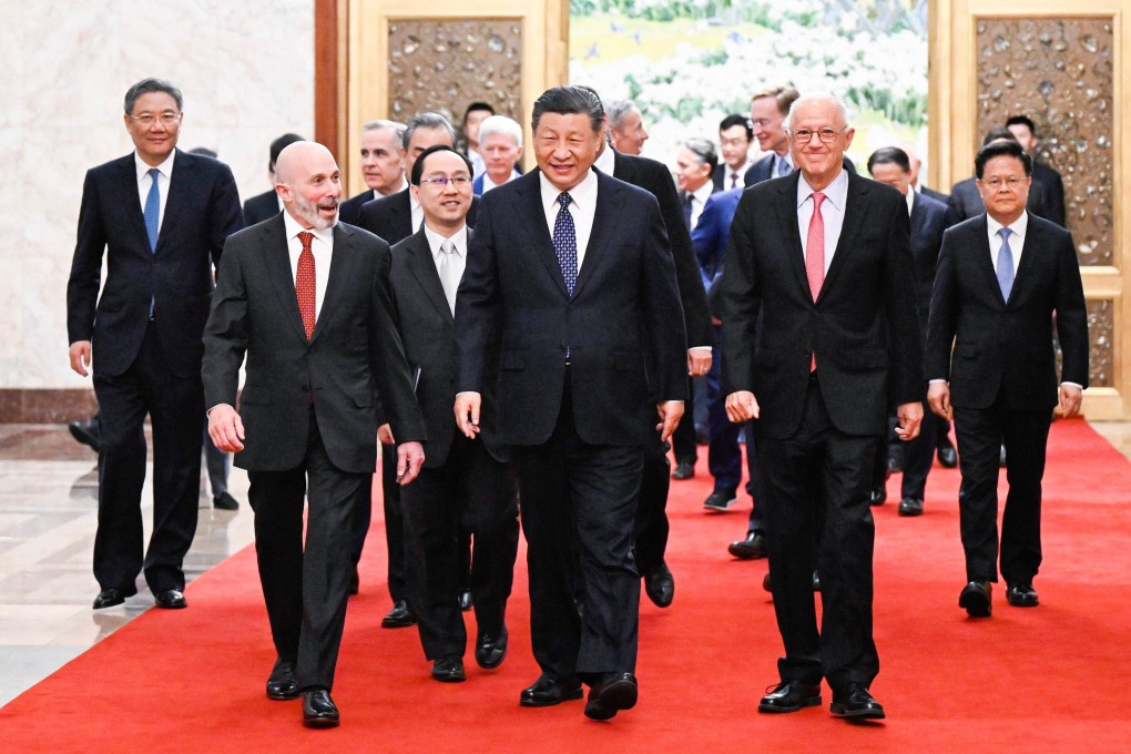 President Xi Jinping meets a delegation of US business leaders at the the Great Hall of the People in Beijing. File photo: Xinhua