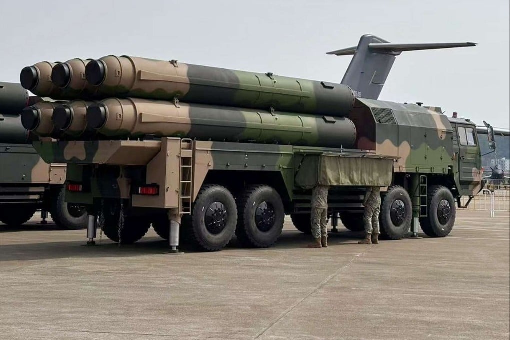 The HQ-19’s launcher vehicle, an eight-wheel drive high-mobility truck, is mounted with six interceptor missiles. Photo: Handout