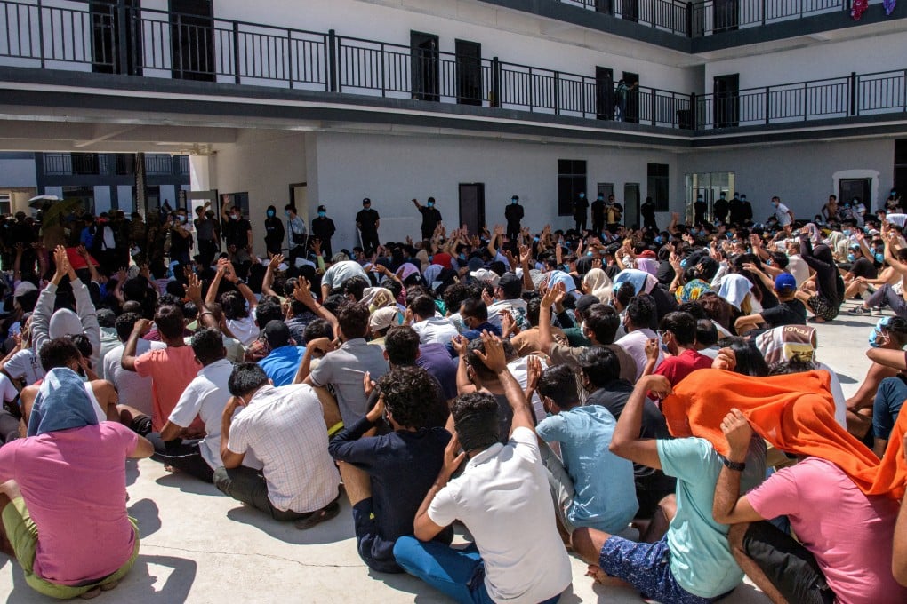People pulled out of the KK Park scam hub are seen last month in Myawaddy, Myanmar. Photo: Reuters