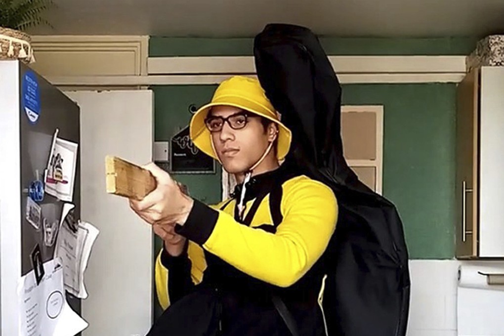 Undated handout screengrab issued by Bedfordshire Police of teenager Nicholas Prosper holding a plank of wood as a mock gun, pretending to shoot people. Photo: via AP
