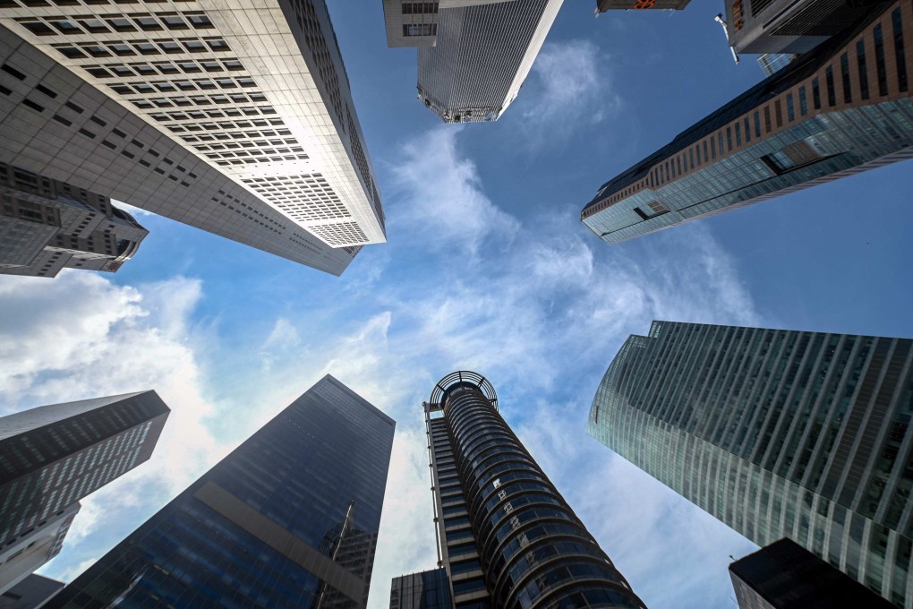 High-rise office buildings in Singapore’s central financial district. The city state had attracted more than 2,000 single family offices as of the end of last year. Photo: AFP