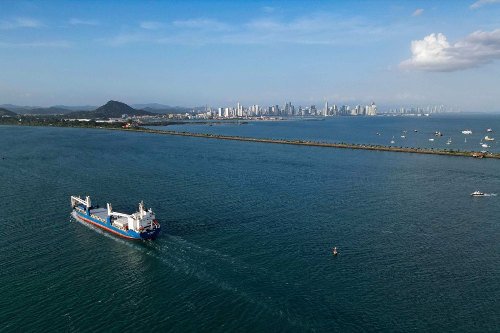 A cargo ship enters the Panama Canal. Hong Kong firm CK Hutchison’s deal to sell off its port assets in Panama has drawn intense criticism in China. Photo: AFP