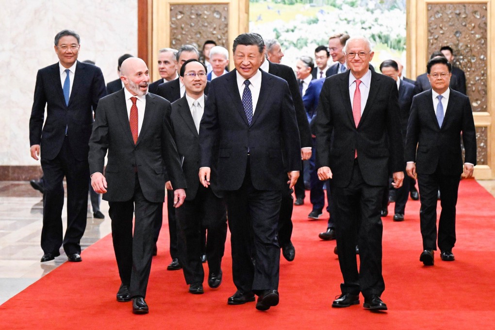 President Xi Jinping meets a delegation of US business leaders at the the Great Hall of the People in Beijing. File photo: Xinhua
