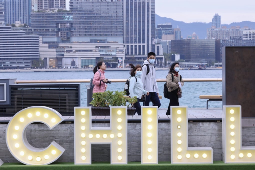 Pedestrians at the Victoria Harbour on February 7, 2025. Photo: Nora Tam