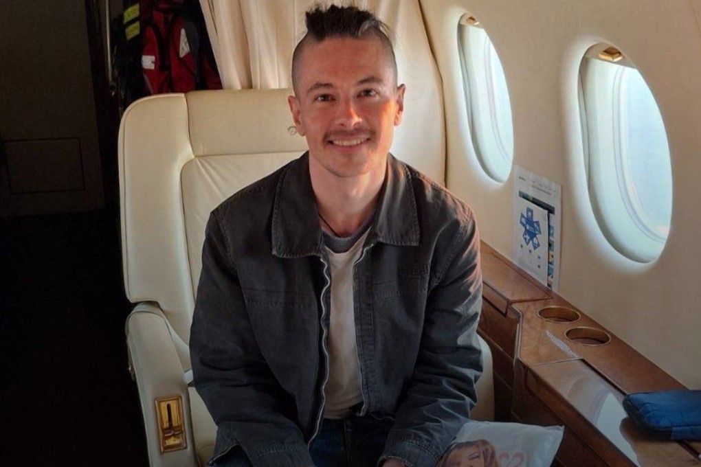 French citizen Olivier Grondeau aboard a plane after being released by Iranian authorities. Photo: X account of France’s Foreign Minister Jean-Noel Barrot