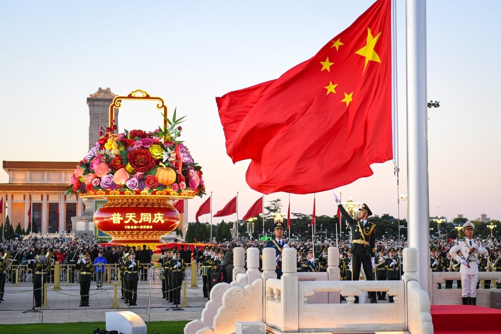 A flag-raising ceremony marking the 75th anniversary of the founding of the People’s Republic of China is held at the Tian’anmen Square in Beijing, China, on October 1, 2024. Photo: EPA-EFE