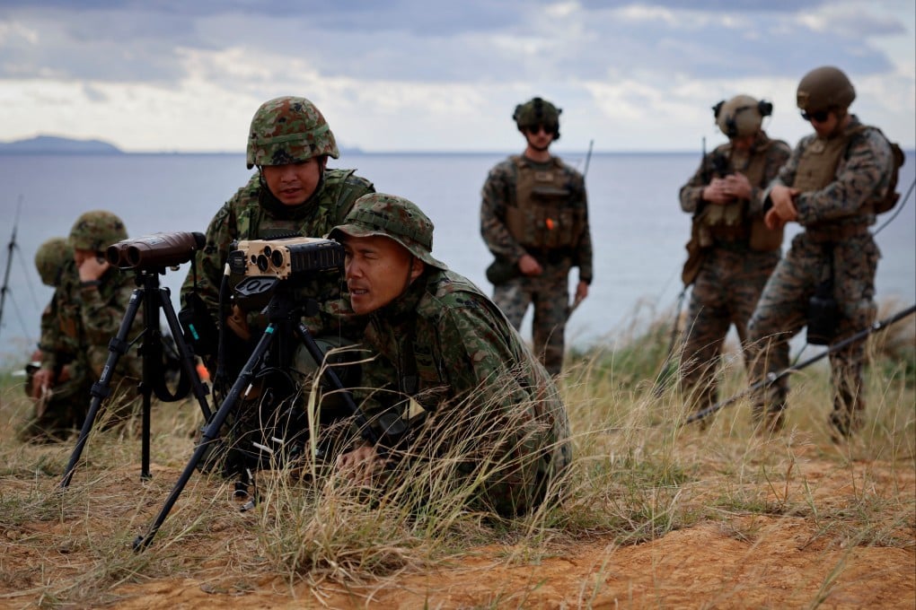 US and Japanese troops take part in a military drill in Okinawa in 2023. Photo: Reuters