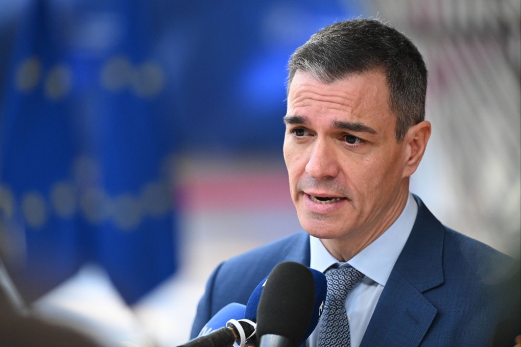 Spanish Prime Minister Pedro Sanchez attends an EU summit at the European Council headquarters in Brussels on Thursday. Photo: Sierakowski Frederic / EU Council / dpa