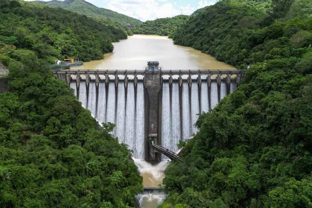 Flood drainage at Kowloon Byewash Reservoir on September 18, 2023. Photo: Sam Tsang