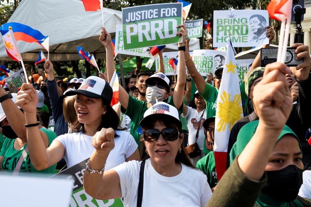 Supporters of former Philippine president Rodrigo Duterte gather during a prayer rally, in Manila, on March 15. Photo: Reuters