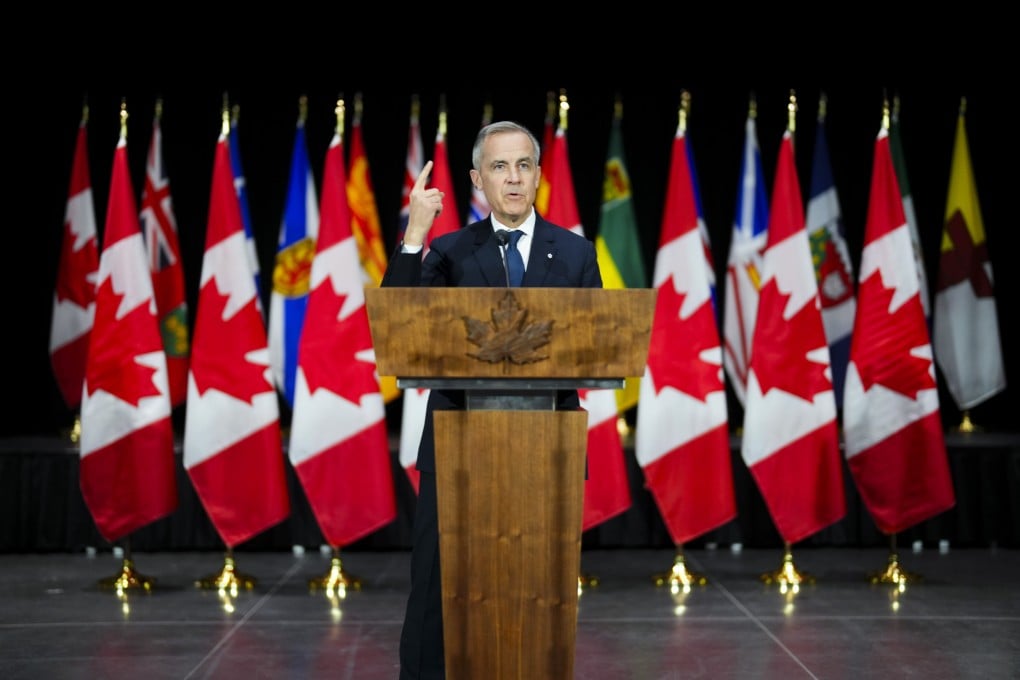 Prime Minister Mark Carney holds a press conference following the First Ministers Meeting at the National War Museum on Friday. Photo: Canadian Press/AP