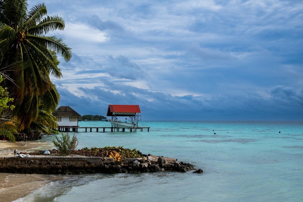 Fakarava (above) was the first stop on a Polynesian cruise, but storms were already on the horizon that would force a detour to the little visited Marquesas Islands. Photo: TNS