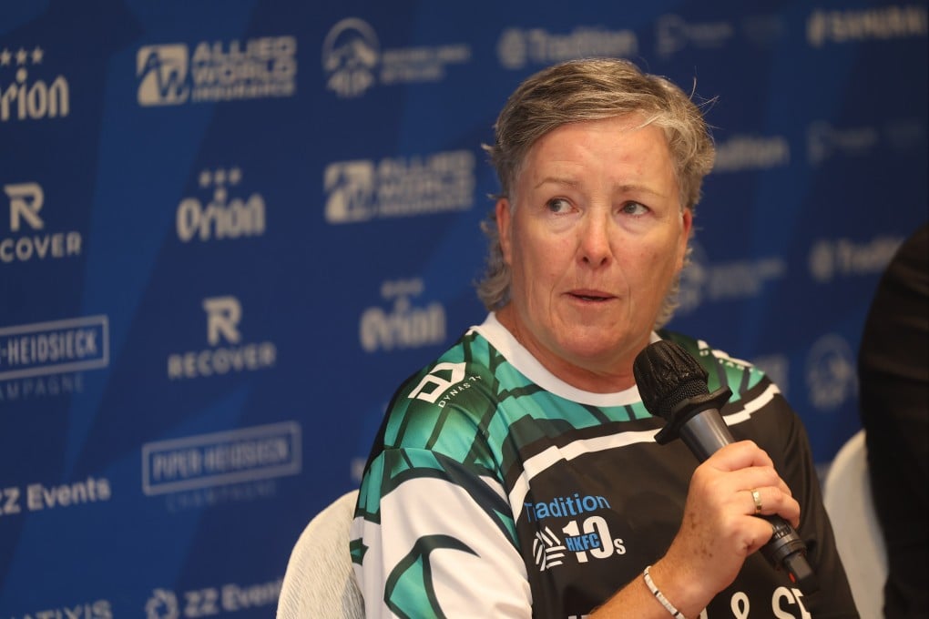 Anna Richards speaks during a press conference ahead of the Tradition HKFC 10s. Photo: Edmond So