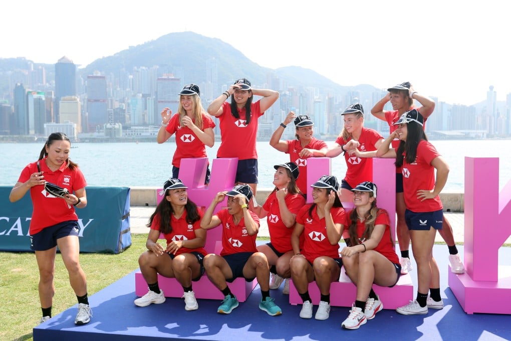 Hong Kong’s women pose with their caps after the squad announcement in West Kowloon. Photo: Edmond So