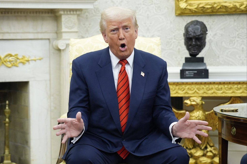 US President Donald Trump speaks during his meeting with Nato Secretary General Mark Rutte in the Oval Office of the White House in Washington on March 13. Photo: TNS