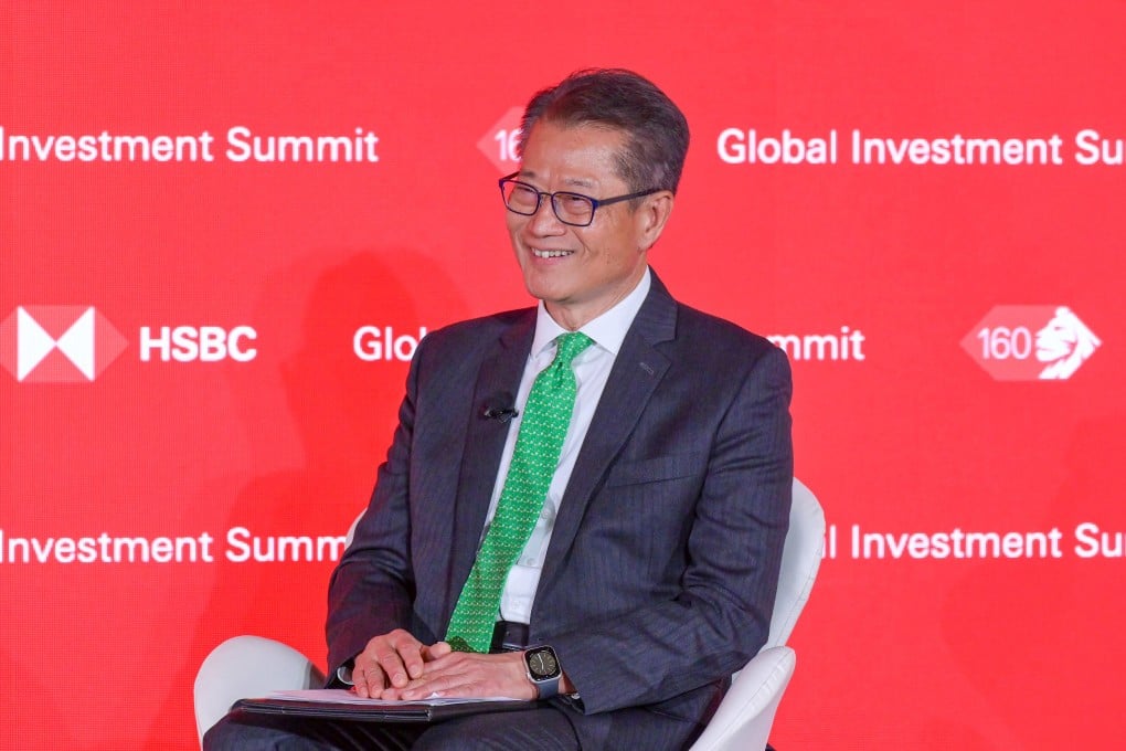Financial Secretary Paul Chan at the HSBC Global Investment Summit on Tuesday. Photo: ISD