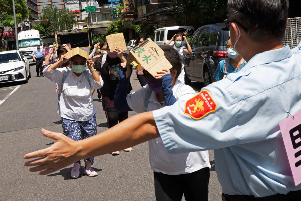 Taiwan holds air raid exercises every year but there has not been any systematic training for the public to respond to war or other emergencies. Photo: AFP