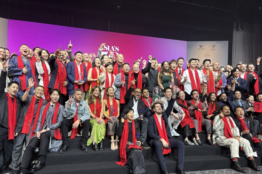 Asia’s 50 Best Restaurants 2025 awardees on stage at the awards ceremony held in Seoul, South Korea, on March 25, 2025. Photo: Charmaine Mok