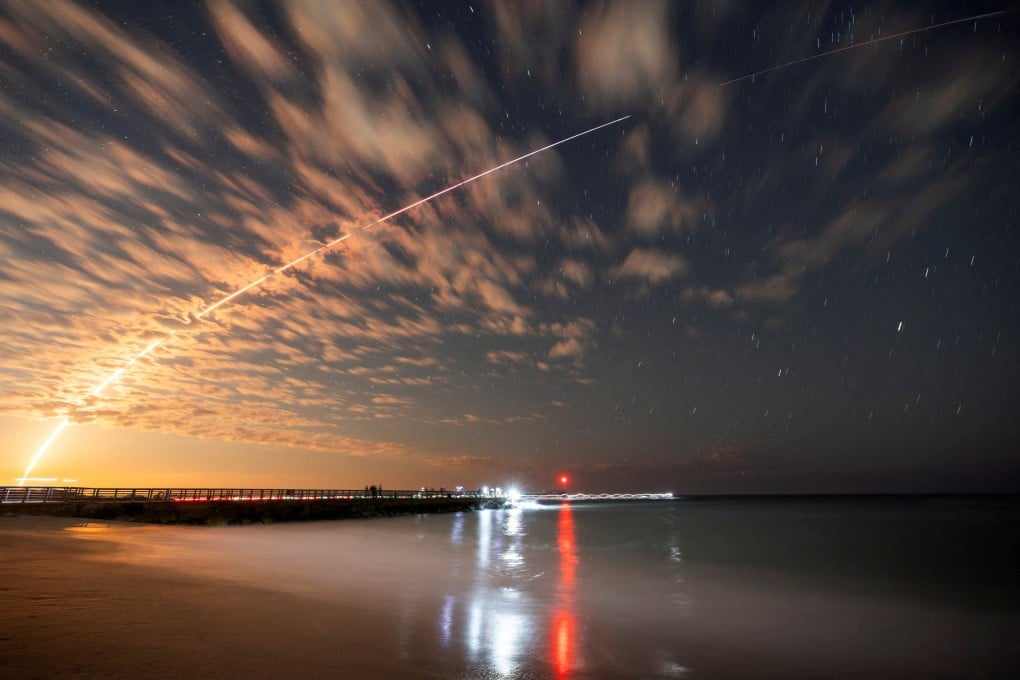 A SpaceX Falcon 9 rocket carries a batch of Starlink satellites into low Earth orbit in February. Photo: Reuters