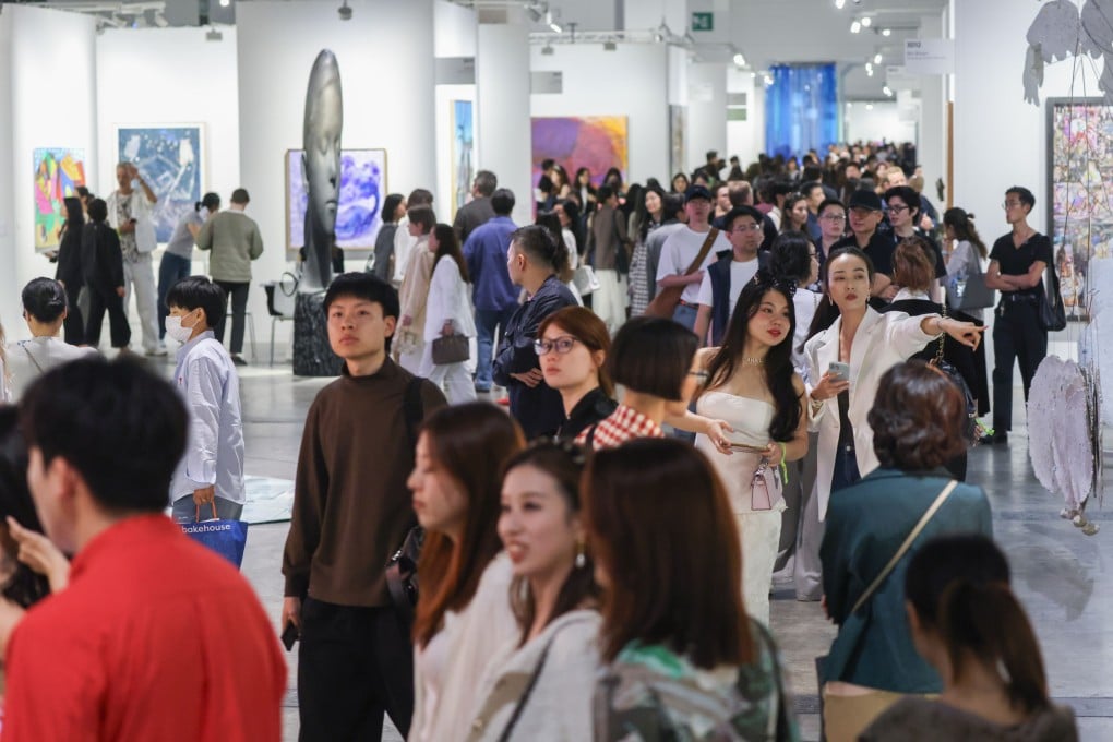 Crowds of guests and exhibitors attend Art Basel Hong Kong 2025, at the Hong Kong Convention and Exhibition Centre in Wan Chai, on March 26, 2025. Photo: Eugene Lee