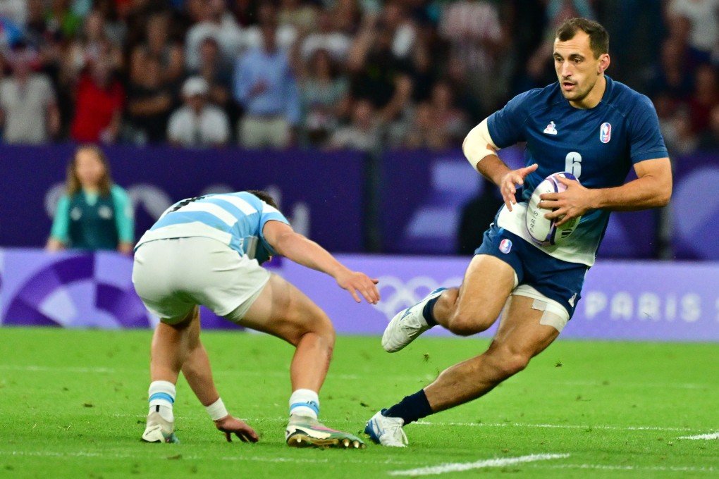 France skipper Paulin Riva evading an Argentina player at the Paris Olympics, where he led his team to the gold medal. Photo: Getty Images